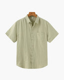Men's Linen Short Sleeve Button-Up Shirt