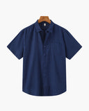 Men's Linen Short Sleeve Button-Up Shirt