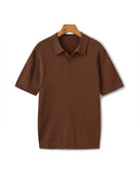 Men's Ribbed Knit Polo Shirt