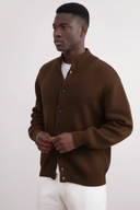 Ribbed Button Closure Cardigan