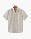 Men's Linen Short Sleeve Button-Up Shirt