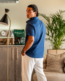 Men's Linen Short Sleeve Button-Up Shirt