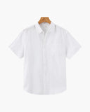 Men's Linen Short Sleeve Button-Up Shirt