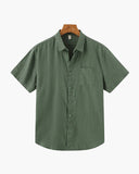 Men's Linen Short Sleeve Button-Up Shirt