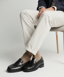 Men’s Black Leather Penny Loafers