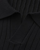 Men's Ribbed Knit Polo Shirt