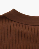 Men's Ribbed Knit Polo Shirt