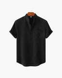 Men's Mandarin Collar Short Sleeve Shirt