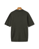 Men's Ribbed Knit Polo Shirt