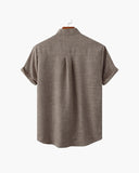 Men's Mandarin Collar Short Sleeve Shirt
