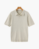 Men's Ribbed Knit Polo Shirt