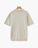 Men's Ribbed Knit Polo Shirt