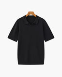 Men's Ribbed Knit Polo Shirt