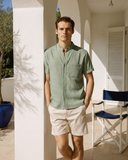 Men's Mandarin Collar Short Sleeve Shirt