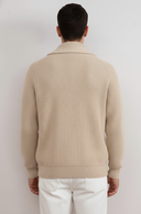 Shawl-Collar Ribbed Cardigan