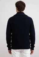 Shawl-Collar Ribbed Cardigan