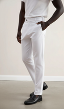 Straight-Leg Pleated Trousers